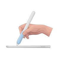 draw using a stylus pen illustration vector