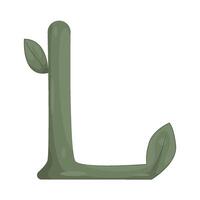 Illustration of Letter L for Leaf vector