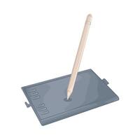 stylus pen with tablet vector