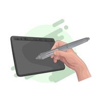 write using a stylus pen illustration vector