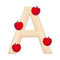 Illustration of Letter A for Apple vector
