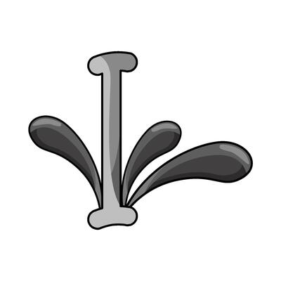 illustration of letter i for ink splash