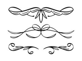ornament text dividers, flourishes and laurel design elements set for decoration. vector