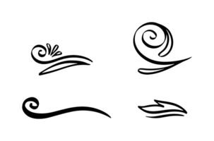 Filigree calligraphic ornamental curls. vector