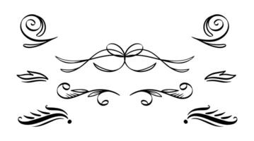 Collection of luxury frames, borders and corners with ornate swirls. vector