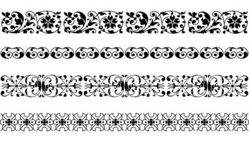 Hand drawn line border set and scribble design element. vector