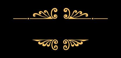 Set of Calligraphic frames, page divider on gold colour vector