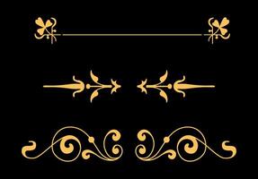 set of gold calligraphic design elements and page decoration. vector
