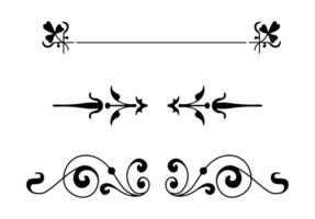 set of black and white calligraphic design elements and page decoration. vector