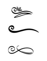 Decorative retro design elements for menu, certificate diploma, wedding invatation card, outline text divider. vector