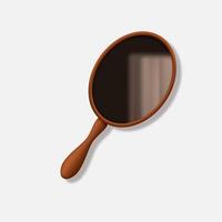Realistic hand mirror isolated on light background. vector