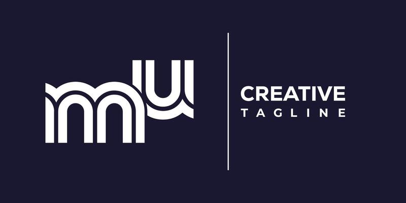 mu abstract minimalist letters Logo Monogram.