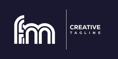 fm abstract minimalist letters Logo Monogram. vector