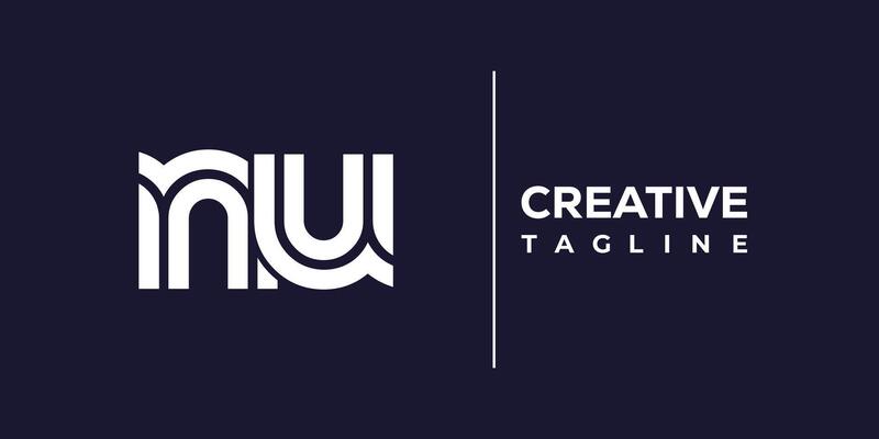 nu abstract minimalist letters Logo Monogram.
