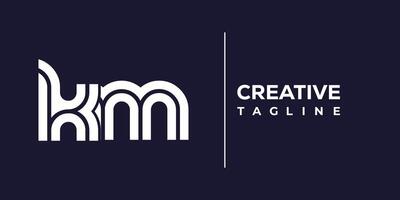 km abstract minimalist letters Logo Monogram. vector