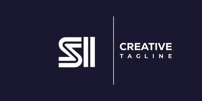 sI abstract minimalist letters Logo Monogram. vector