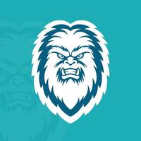Yeti face mascot logo design vector