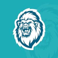 Angry yeti mascot logo design vector