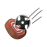 shuriken and dart board vector