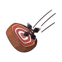 shuriken and dart board illustration vector