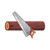 cut trees using a saw vector