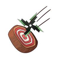 illustration of shuriken and dart board vector