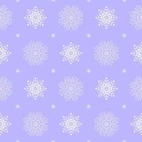 Seamless pattern of white snowflakes on lilac background. vector