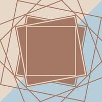 Trendy abstract square frame with mocha mousse color square frame, color of the Year 2025. vector