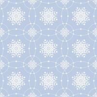 Seamless pattern with adorable white snowflakes in circles on gray background vector