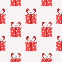 Christmas seamless pattern with gift boxes. Bright patterned design for wrapping paper, textile, notebook, greeting card, web banner. vector