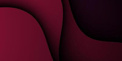Abstract 3D wave art background design with dark red color for design. vector