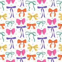 Contemporary colorful bow knots seamless pattern vector