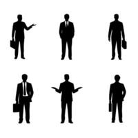 Silhouette of Sales Man Various Dynamic Pose vector