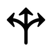 three way direction arrow icon vector