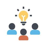 group idea of teamwork team idea flat icon vector