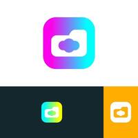 folder and cloud design icon vector