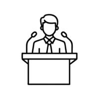 conference orator speech business public meeting vector