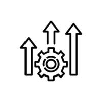 cogwheel and arrows up progress advancing vector