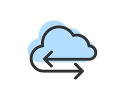Cloud Storage And Data Transfer Icon. Computing Service And Network Related Line Icons. Database And Server, Cyber Security, Digital Transformation. vector
