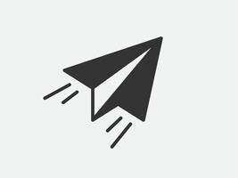 Plane toy icon on white background. Line style illustration. vector