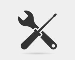 Tools wrench icon. Spanner logo design vector