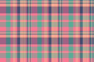 Canvas check tartan pattern, creative seamless fabric texture. Marketing textile plaid background in pastel and red colors. vector