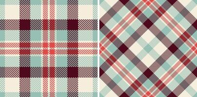 Texture pattern check of seamless background with a textile tartan plaid fabric. Set in christmas colors. Fashion trends for every season and holiday. vector
