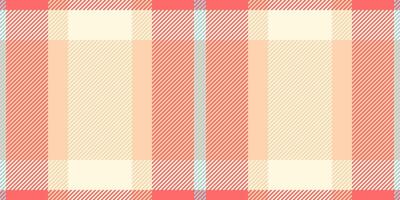 Robe fabric check pattern, stage plaid background textile. Romantic tartan texture seamless in orange and red colors. vector