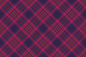 Elementary seamless tartan, color textile check fabric. Decorating texture plaid pattern background in blue and pink colors. vector