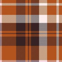 Salmon fabric tartan check, traditional texture plaid pattern. Mustard seamless textile background in orange and dark colors. vector