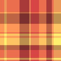 Nostalgia plaid seamless check, festive pattern fabric texture. Diwali background textile tartan in red and orange colors. vector