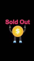 3D Money Coin Character Pointing Up Towards Sold Out Text. Transparent Background. Alpha Background. Looping Animation. video