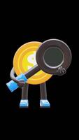 3D Money Coin Character Holding Magnifying Glass For Research And Analysis Suitable For Business Marketing And Exploration Themes. Transparent Background. Alpha Background. Looping Animation. video