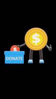 3D Money Coin Character Dropping Coin Into Donation Box Suitable For Charity And Fundraising Campaigns. Transparent Background. Alpha Background. Looping Animation. video